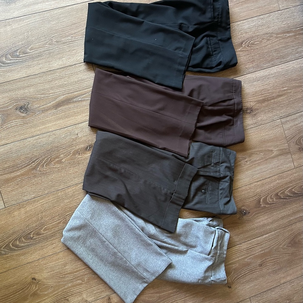 Set of Four Trousers in Black, Brown, and Grays